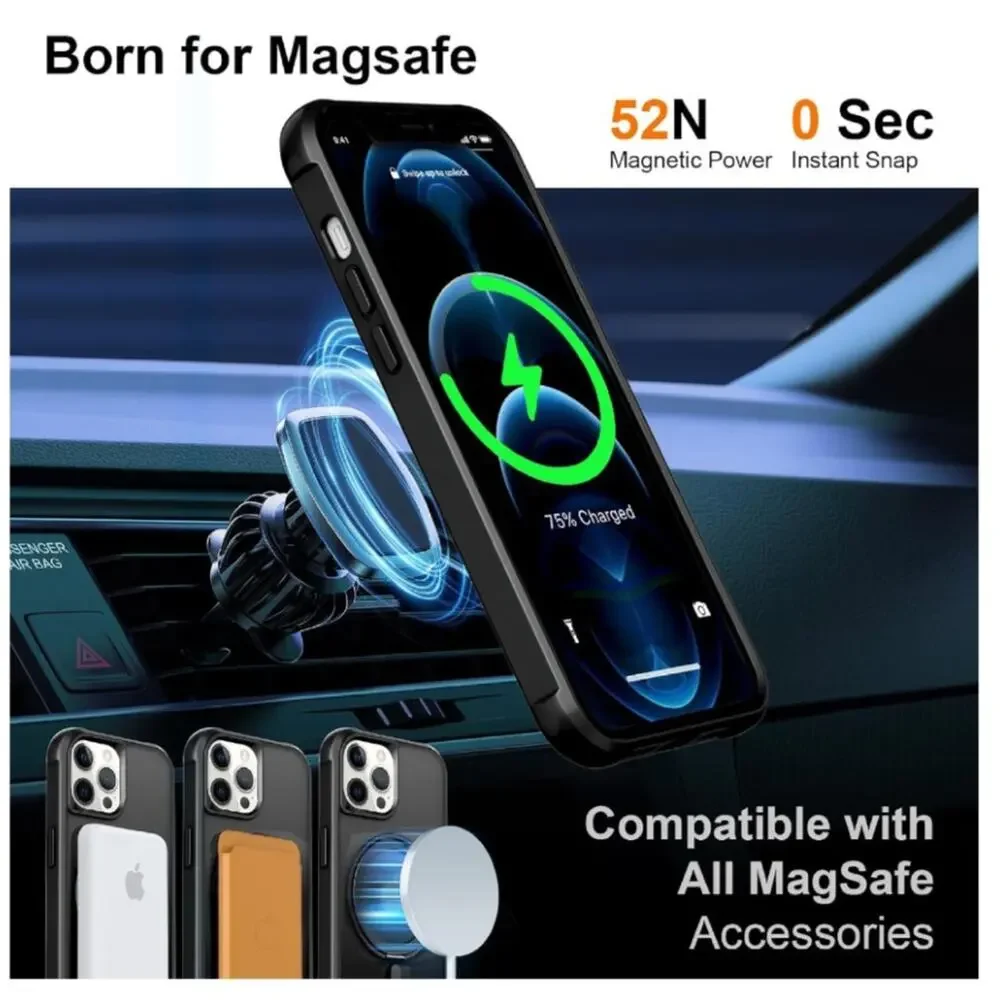 360° Magnetic Swivel Ring for iPhone 12 pro max case, Built-in Metal Stand - Picture 2 of 6